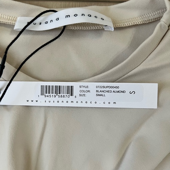 NWT Susana Monaco Knot Front Mini Dress in Toasted Almond Cream Women’s Small - Picture 8 of 8